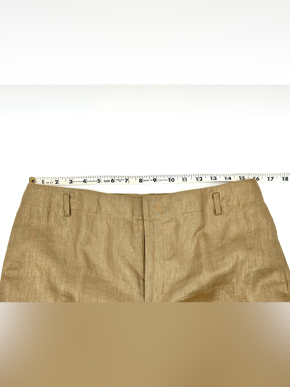 Ralph Lauren Gold Linen straight leg pants women 8 quiet luxury - Picture 4 of 7